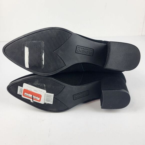 Blondo Amy Waterproof Black Suede Ankle Boots Block Heel Zip Up Size 6M - Picture 9 of 11